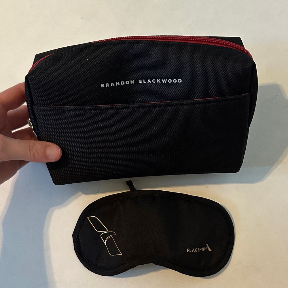 Brandon Blackwood American Airlines Flagship Classic Black Toiletry Bag